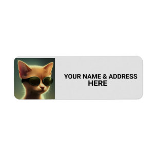 Etiqueta CAT SUNGLASSES GINGER Devolver Rótulos de Endereço