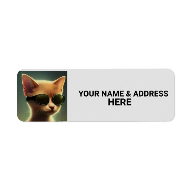 Etiqueta CAT SUNGLASSES GINGER Devolver Rótulos de Endereço (Frente)