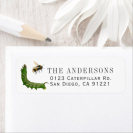 Etiqueta Caterpillar & Bee Return Address