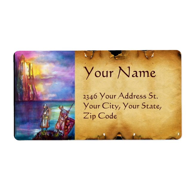 Etiqueta Cavaleiros medievais PENDRAGON,Lago Sunset,Fantasi (Frente)