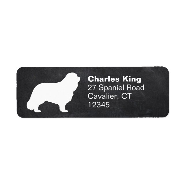 Etiqueta Cavalier King Charles Spaniel Silhouette Endereço (Frente)