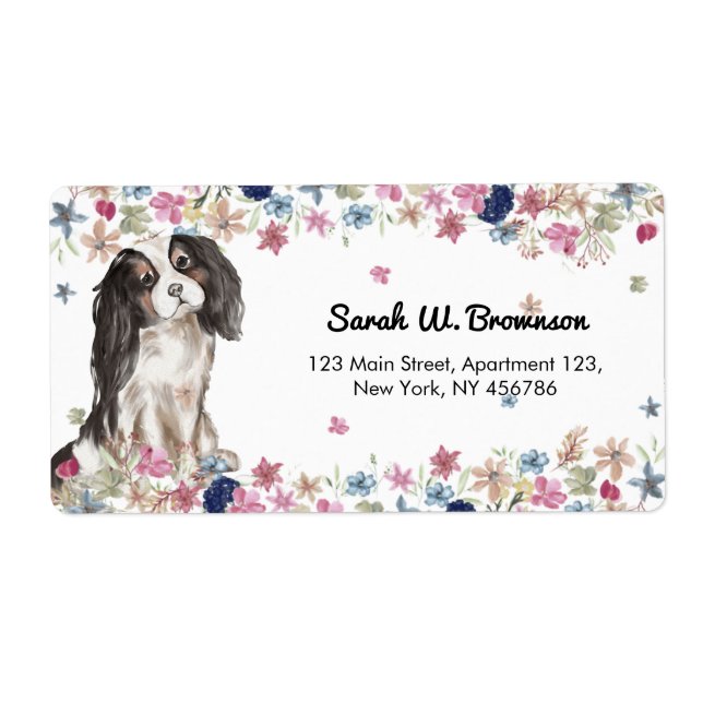 Etiqueta Cavalier King Charles Spaniel Small Size Dog (Frente)