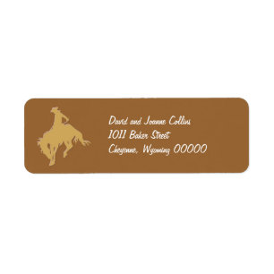 Etiqueta Cavalo Bucking do vaqueiro Dourado