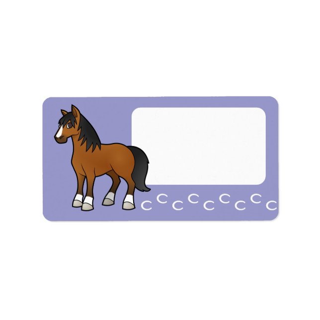 Etiqueta Cavalo de desenho animado (Frente)
