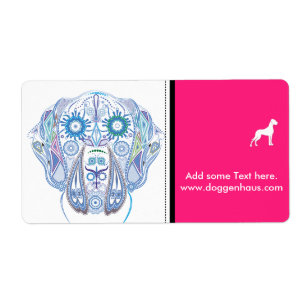 Etiqueta Caveira de Great Dane Açucarada