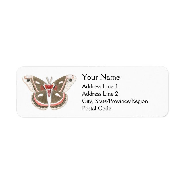 Etiqueta Cecropia Moth Address Labels (Frente)