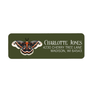 Etiqueta Cecropia Moth Return Address