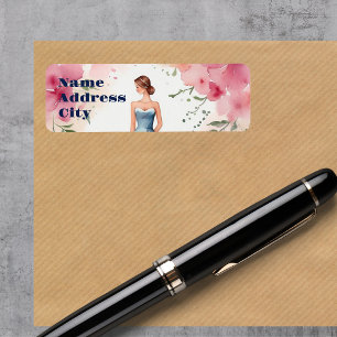 Etiqueta Celebração de Quinceanera de Aquarela