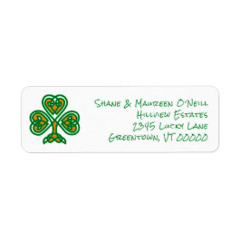 Etiqueta Celtic Knot Shamrock Irish Colors