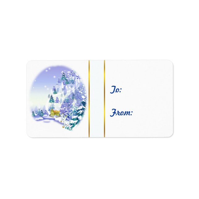 Etiqueta Cena de Inverno Capta Pé de Natal (Frente)