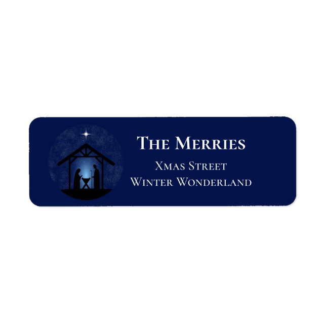 Etiqueta Cena de Natal Religiosa (Frente)