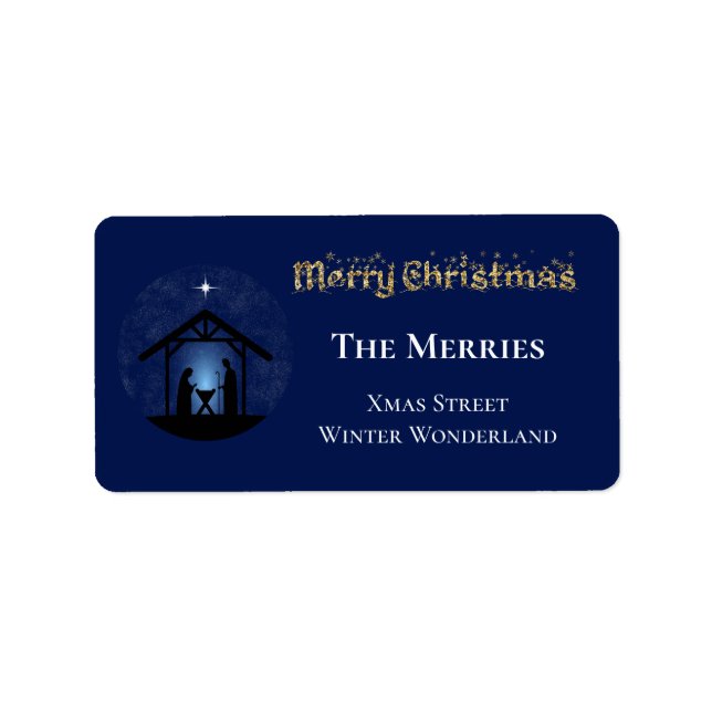 Etiqueta Cena de Natal Religiosa (Frente)