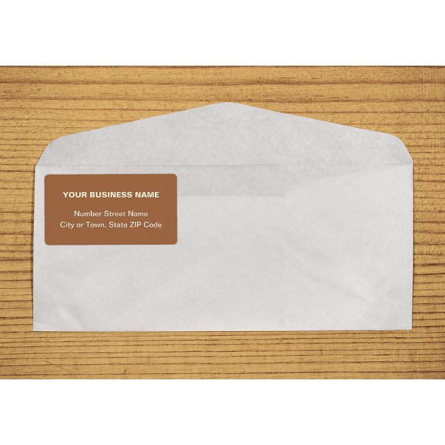 Etiqueta Center Aligned Plain Texts Business Brown Shipping (Center aligned plain text business brown shipping label on envelope)
