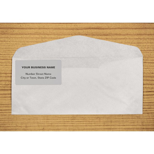 Etiqueta Center Aligned Plain Texts Business Gray Shipping (Center aligned plain text business gray shipping label on envelope)
