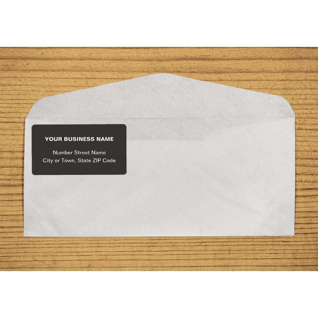 Etiqueta Centralizar Texto Simples Alinhado Entrega Negra C (Center aligned plain text business black shipping label on envelope)