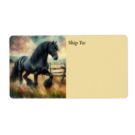 Etiqueta Cerca Russa do Cavalo Negro Fresa