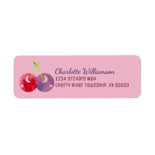 Etiqueta Cereja da aguarela personalizada