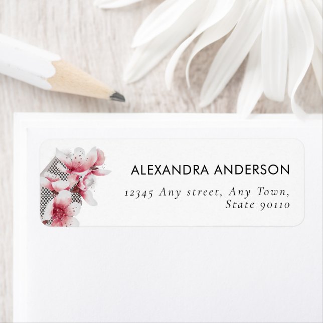 Etiqueta Cereja Rosa Elegante Brilha Mínimo Moderno (Insitu)