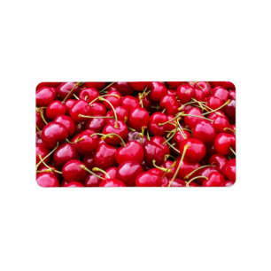 Etiqueta Cerejas Vermelhas Frescas Fotografia de Frutas Nat