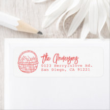 Cesta de Morango Desenhada à Mão Endereço de Devol