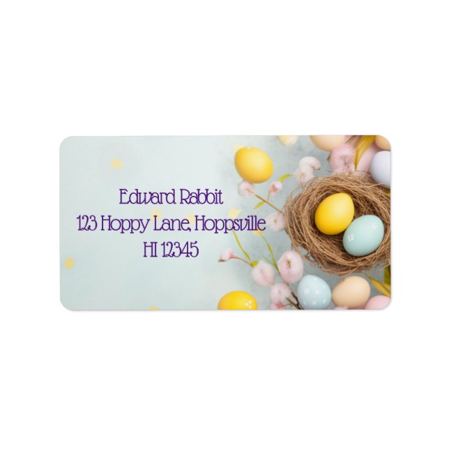 Etiqueta Cesto de Páscoas Personalizada com Ovos (Frente)