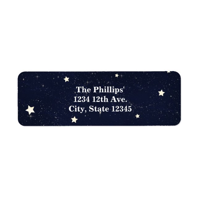 Etiqueta Céu Estrelado Twinkle Little Star Chá de Bebê (Frente)