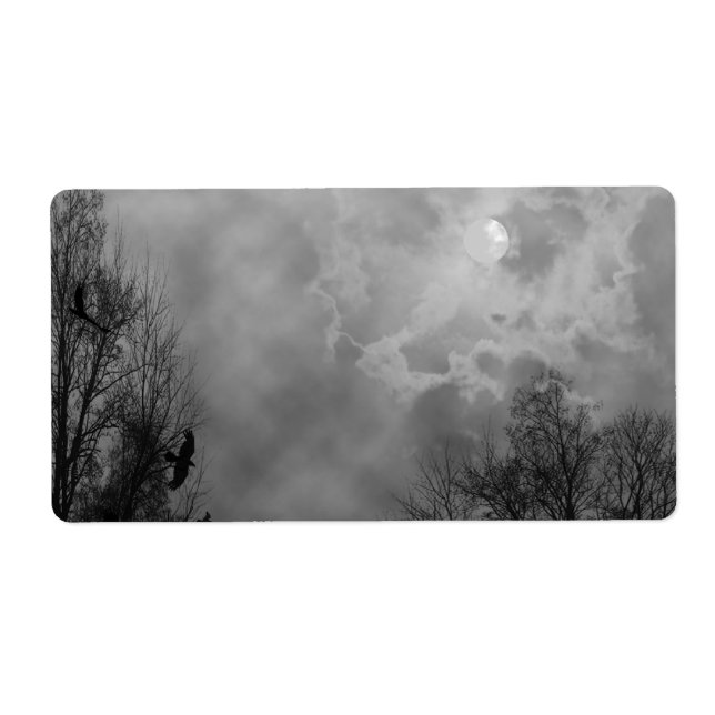 Etiqueta Céu Gótico Assombrado com Ravens (Frente)