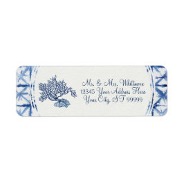 Etiqueta Chá de Bebê de Verão Moderno em Azul Poeirento e B