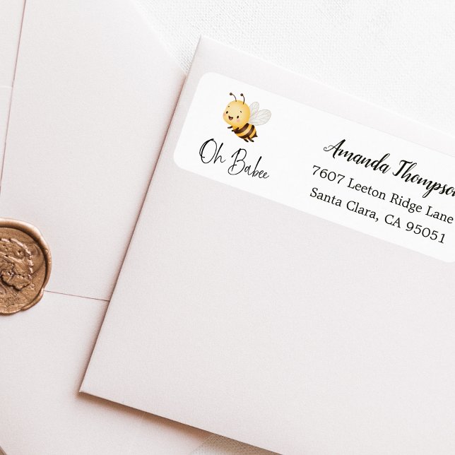 Etiqueta Chá de Bebê Floral Rústico Oh Querido Abelhinha (Criador carregado)