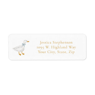 Etiqueta Chá de Bebê Silly Goose Blue Bow Cottage