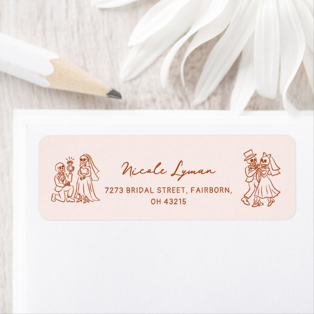 Etiqueta Chá de casamento do Dia das Bruxas Whimsical Desen (Insitu)