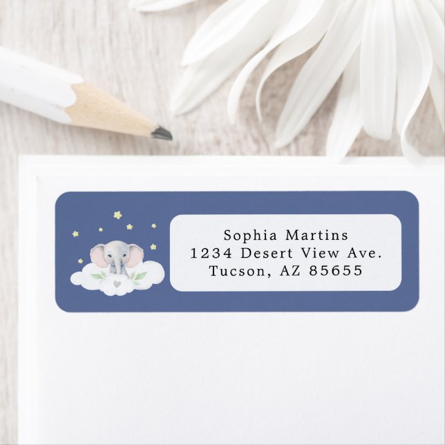 Etiqueta Chá de fraldas de amendoim Elefante Blue Boy (Insitu)