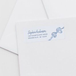 Etiqueta Chá de fraldas de Arco Azul Desenhado à Mão