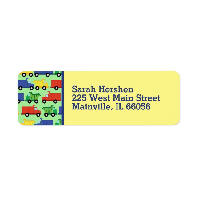 Etiqueta Chá de fraldas de caminhões (Frente)