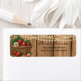 Etiqueta Chá de fraldas de cesta doce de morango