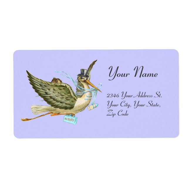 Etiqueta CHÁ DE FRALDAS de GAROTO, branco azul (Frente)