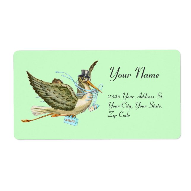 Etiqueta CHÁ DE FRALDAS de GAROTO, Verde Azul (Frente)