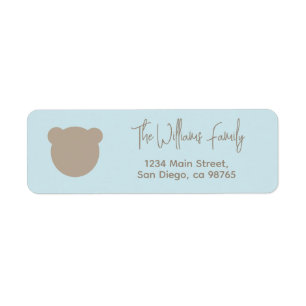 Etiqueta Chá de fraldas de urso moderno minimalista