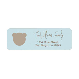 Etiqueta Chá de fraldas de urso moderno minimalista