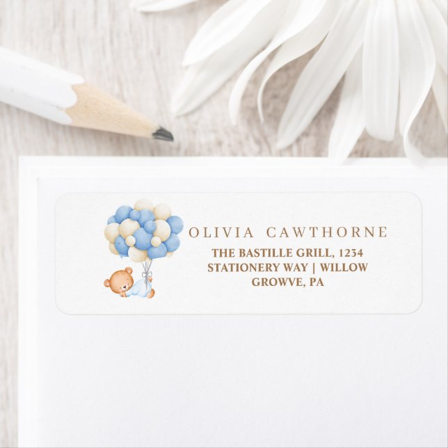 Etiqueta Chá de fraldas do Urso de Teddy (Insitu)