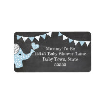 Chá de fraldas Elefante Azul