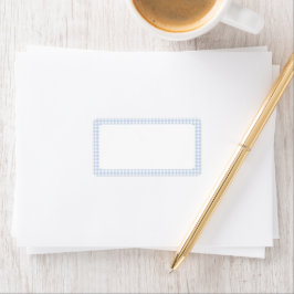 Etiqueta Chá de fraldas Gingham Azul e Branco