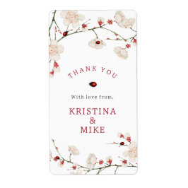 Etiqueta Chá de fraldas Ladybug Obrigado Sticker