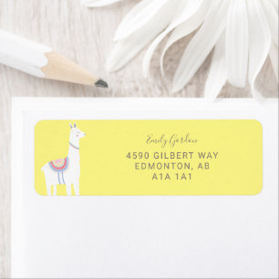 Etiqueta Chá de fraldas Llama amarelo-acastanhado neutro