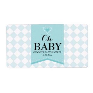 Etiqueta Chá de fraldas Mini Champagne Label Boy