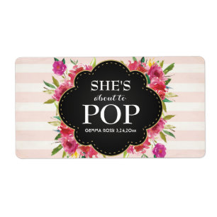 Etiqueta chá de fraldas Mini Champagne Label Girl