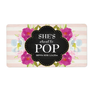 Etiqueta chá de fraldas Mini Champagne Label Girl
