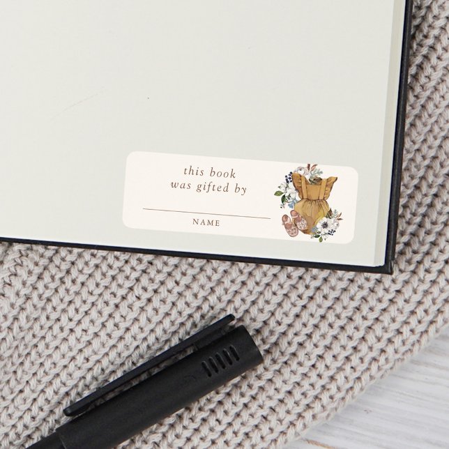 Etiqueta Chá de fraldas Neutral Boho Nursery (Criador carregado)