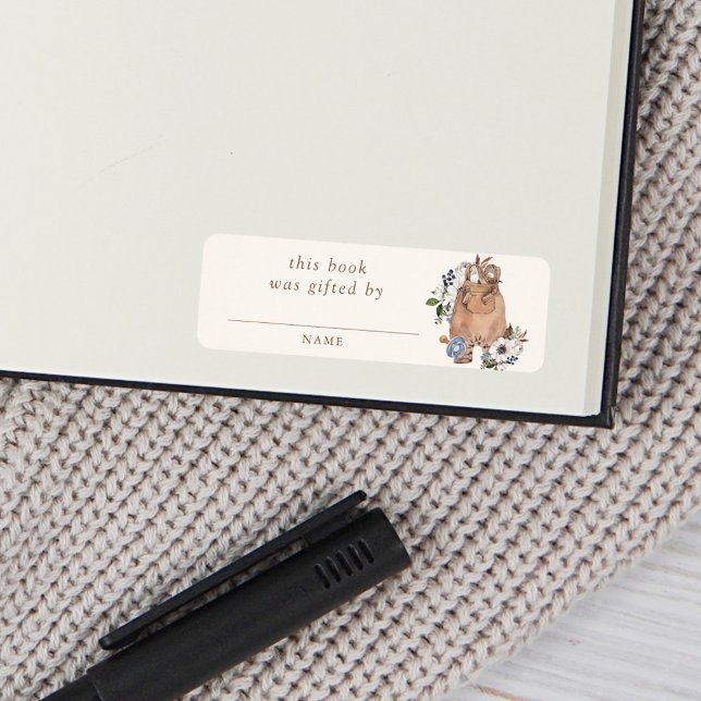 Etiqueta Chá de fraldas Neutral Boho Nursery (Criador carregado)