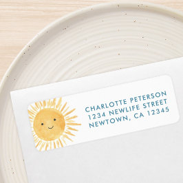 Etiqueta Chá de fraldas Sun Return Address